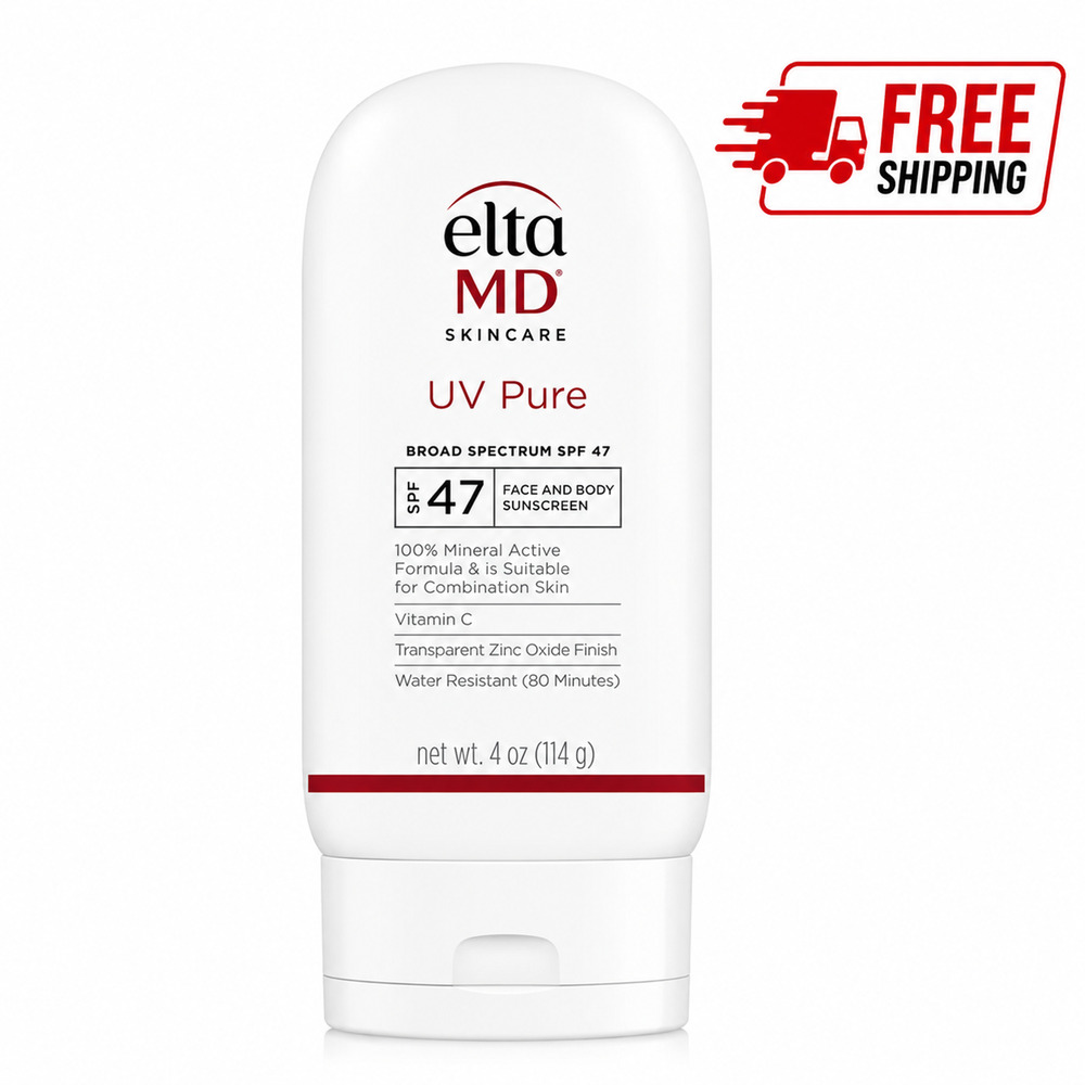 EltaMD UV Pure Broad Spectrum SPF 47 Face & Body Sunscreen 4 oz Mineral